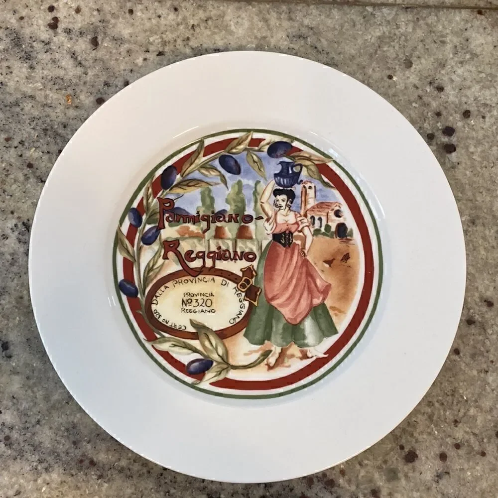 Restoration Hardware Set of 4 Cheese Themed Appetizer Plates